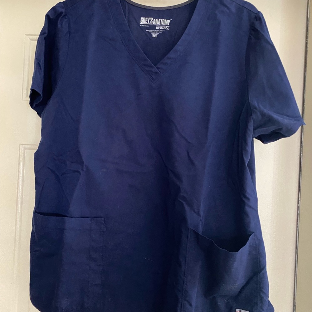 Grey's Anatomy Navy Blue V-Neck Scrub Top